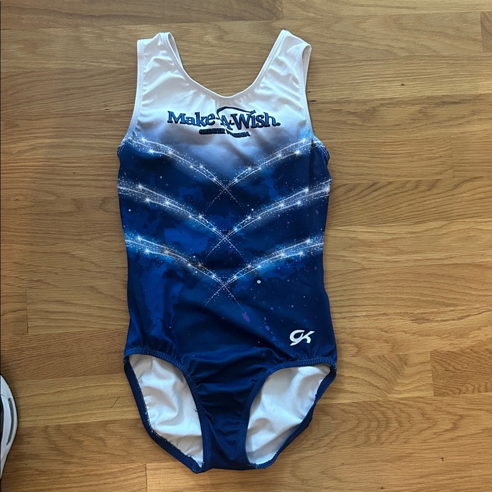 Blue and White Make-A-Wish Leotard